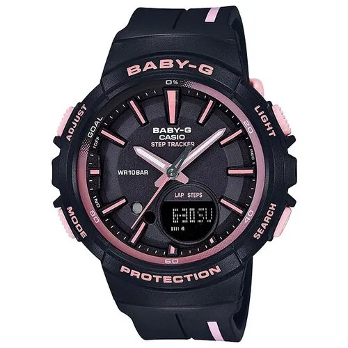 Наручные часы CASIO BGS-100RT-1A, черный, розовый