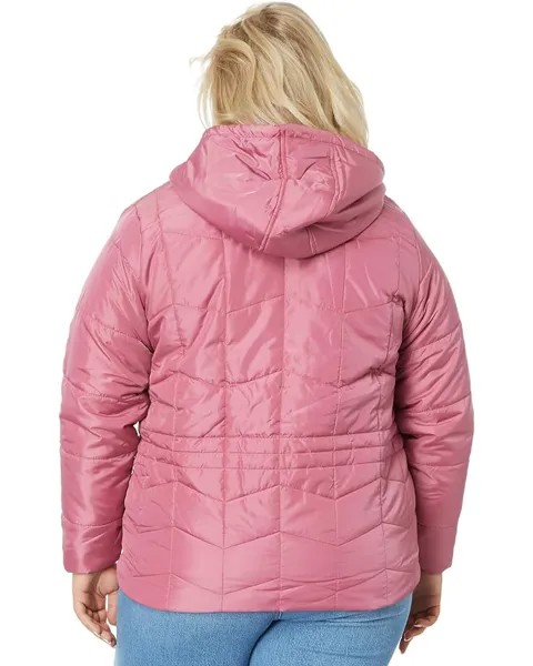 Пуховик U.S. POLO ASSN. Plus Size Zigzag Wave Cozy Faux Fur Lining Hooded Quilted Puffer, цвет Oxford Rose