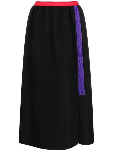 Kolor layered colour-block midi skirt