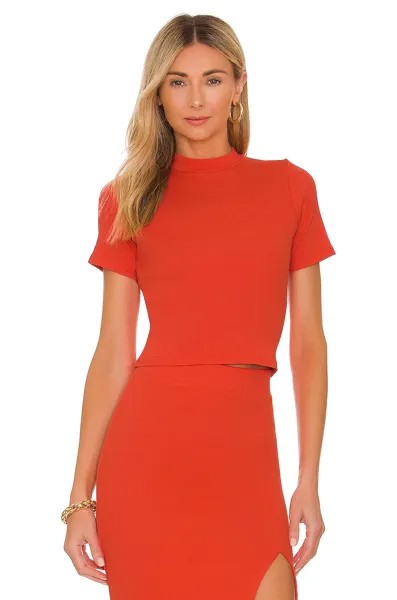 Топ NSF Watson Mock Neck Short Sleeve, цвет Tangelo