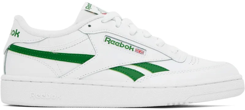 Бело-зеленые кроссовки Reebok Classics Club C Revenge