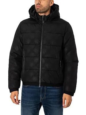 Мужская куртка-бомбер с логотипом на рукаве EA7, черный