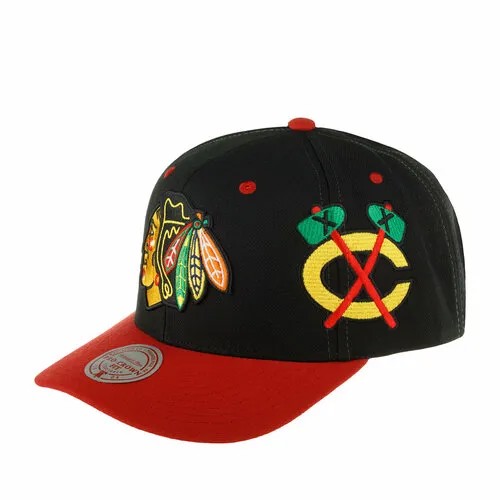 Бейсболка Mitchell & Ness, размер OneSize, черный/красный
