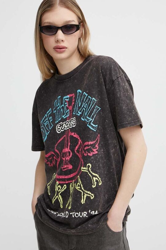 Хлопковая футболка Vans, серый