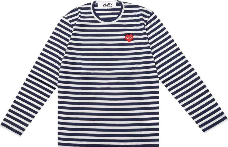 Футболка Comme des Garçons PLAY Striped Long-Sleeve T-Shirt 'Navy/White', разноцветный