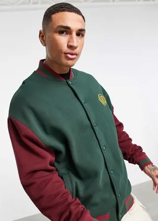 Университетская куртка из трикотажа в стиле oversized с логотипом на груди ASOS DESIGN-Multi