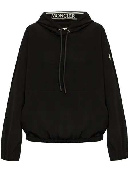 Moncler толстовка с капюшоном и аппликацией логотипа, черный