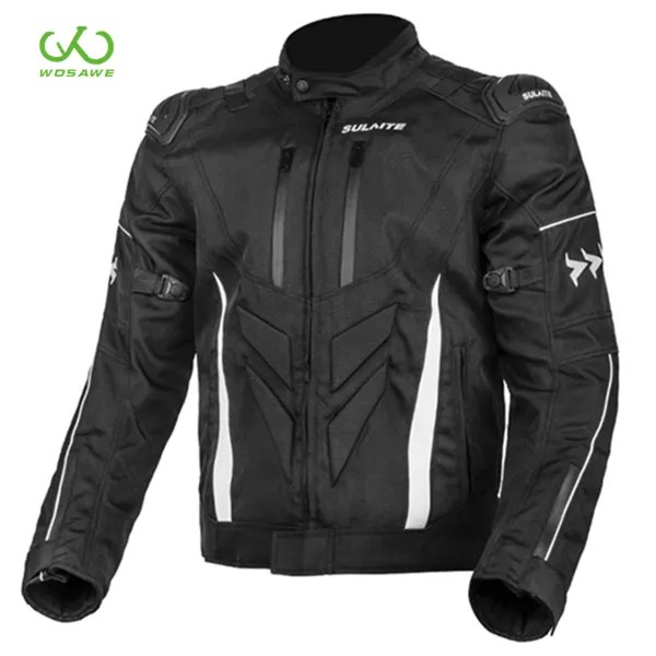 Защитная мотоциклетная куртка для взрослых, водонепроницаемая ветрозащитная ветровка для езды на мотоцикле, на груди, плечах, локтях, одежд...