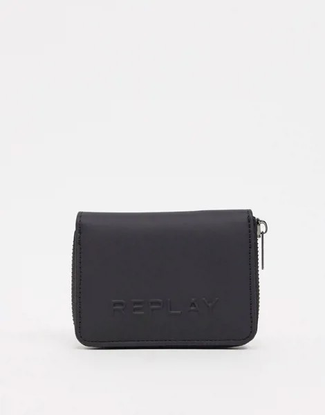 Бумажник на молнии с логотипом Replay-Черный