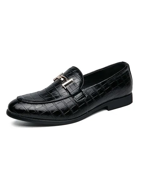 Milanoo Men's Stone Grain Dress Loafers