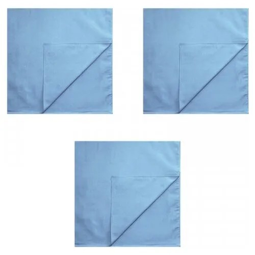 Банданы однотонные, цвет светло-голубой синий, 55 х 55 см (Набор 3 шт.)
