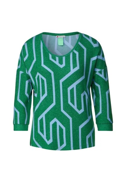 Рубашка с длинным рукавом Street One, цвет Dark Brisk Green Melange