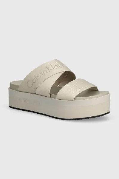 Шлепки Calvin Klein Jeans, бежевый