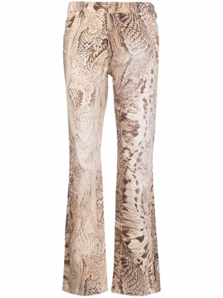 Blumarine прямые джинсы с принтом, нейтральный цвет