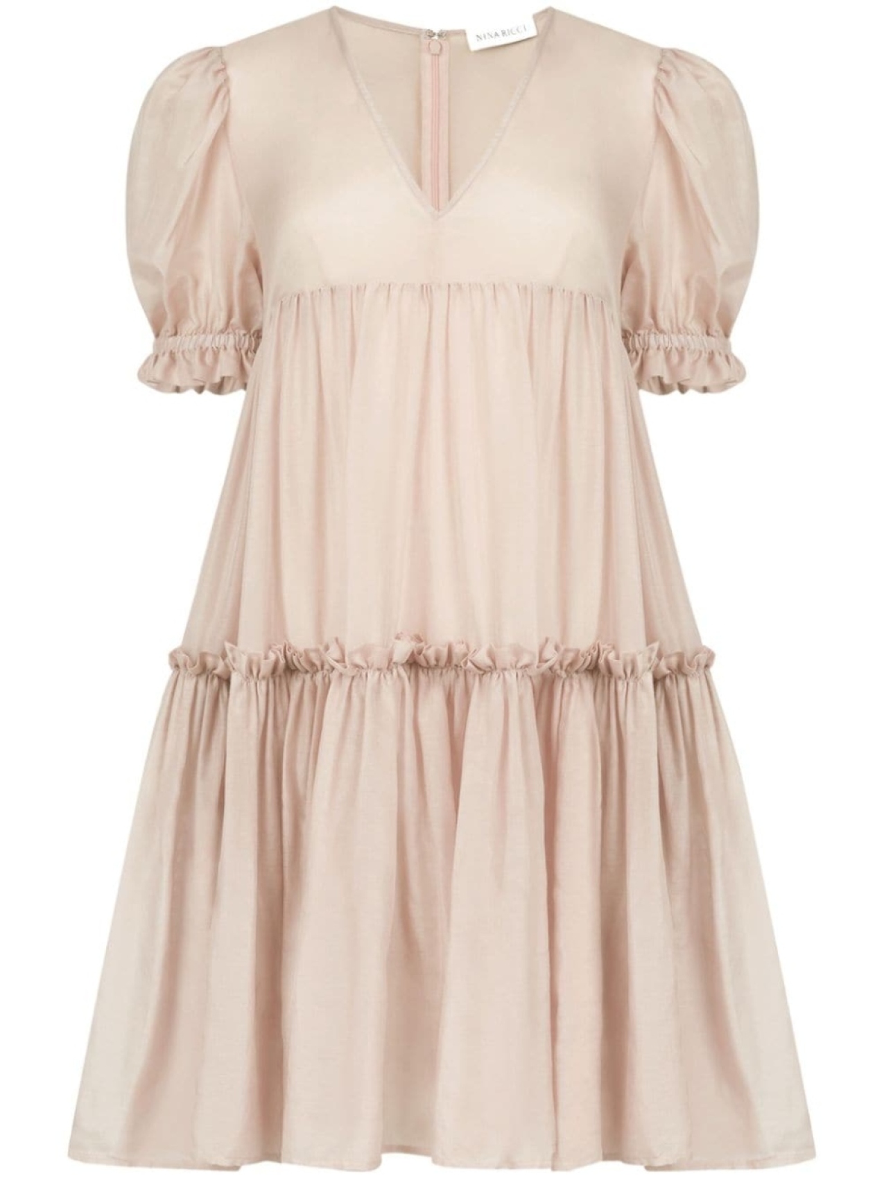 Nina Ricci платье мини из смеси шелка и хлопка, розовый