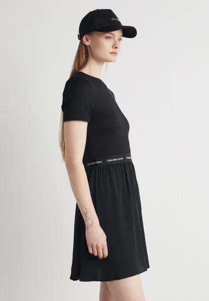 Дневное платье LOGO ELASTIC SHORT SLEEVE DRESS Calvin Klein Jeans, цвет black