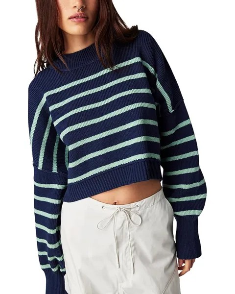 Свитер Free People Stripe Easy Street Crop Pullover, цвет Navy Combo