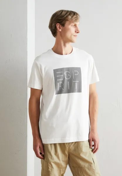 Футболка с принтом Esprit, белый