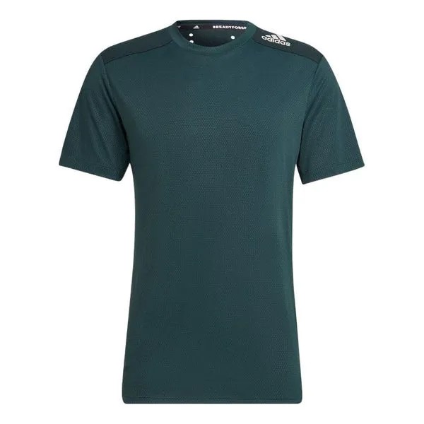 Футболка Adidas Solid Color Logo Printing Round Neck Pullover Short Sleeve Japanese Version Green T-Shirt, Зеленый