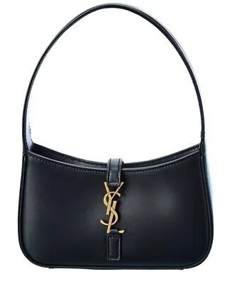 Мини-кожаная сумка-хобо Saint Laurent женская черная