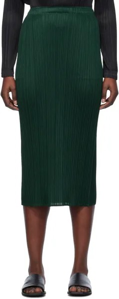 Зеленая юбка-миди Basics Pleats Please Issey Miyake