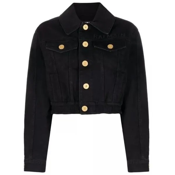 Куртка denim noir shirt jacket Balmain, черный