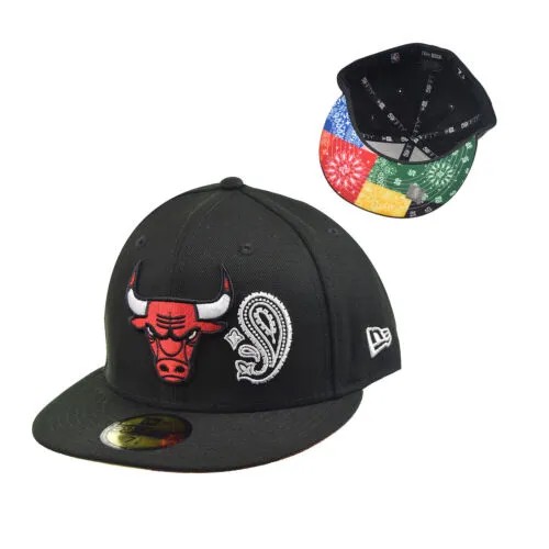 Мужская кепка New Era Chicago Bulls Paisley Pack/Bandana 59Fifty черно-красная