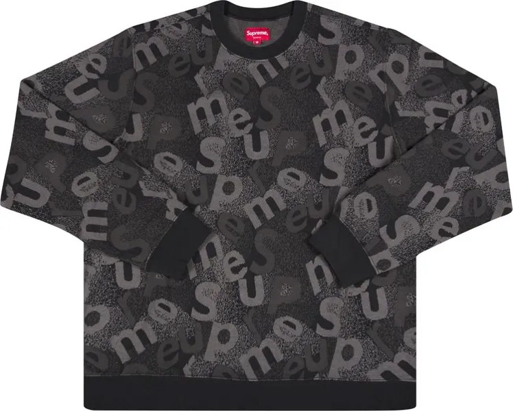 Толстовка Supreme Scatter Text Crewneck 'Black', черный