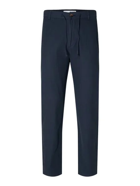 Тканевые брюки SELECTED HOMME Stoff/Chino SLHCOMFORT BRODY LINEN comfort/relaxed, синий