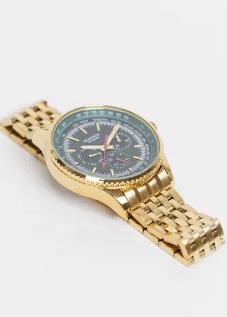 Часы-браслет с хронографом и золотисто-зеленым циферблатом Sekonda-Золотистый
