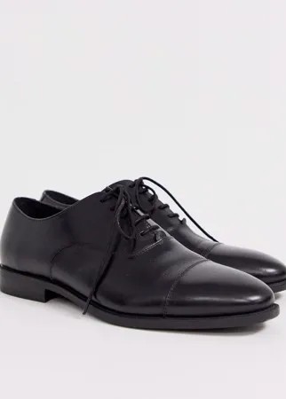 Черные кожаные туфли Office-Черный