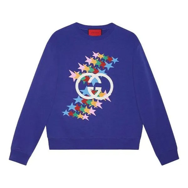 Толстовка GUCCI SS21 Rainbow Stars Crewneck 'Purple', фиолетовый