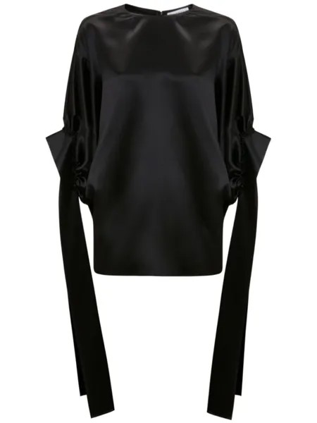 JW Anderson атласная блузка со складками, черный