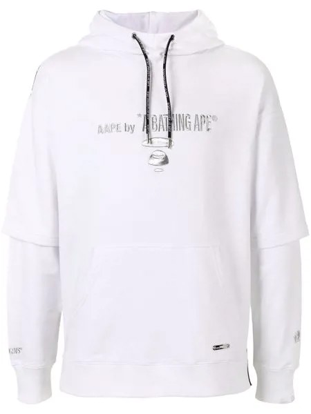 AAPE BY *A BATHING APE® многослойное худи с логотипом