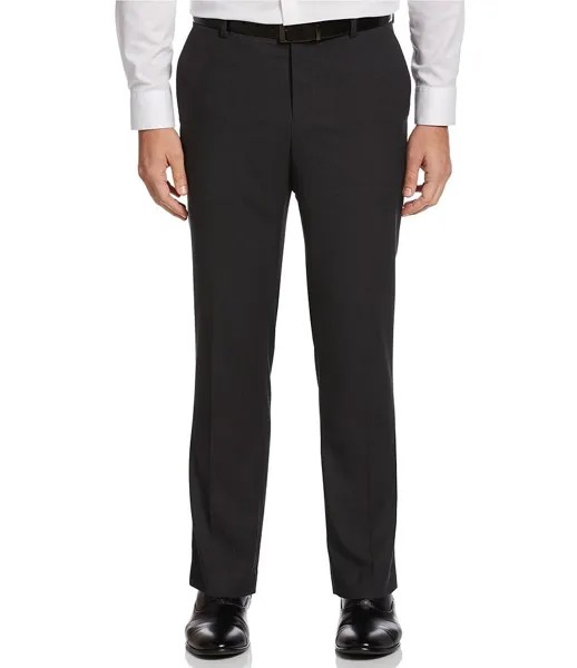 Однотонный эластичный костюм Perry Ellis с раздельными классическими брюками с плоской передней частью, серый