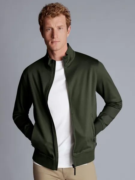 Куртка Performance с воротником-воронкой Charles Tyrwhitt, оливково-зеленый
