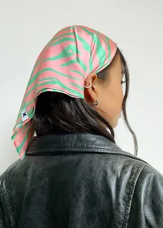 Платок на голову с зебровым принтом COLLUSION-Многоцветный