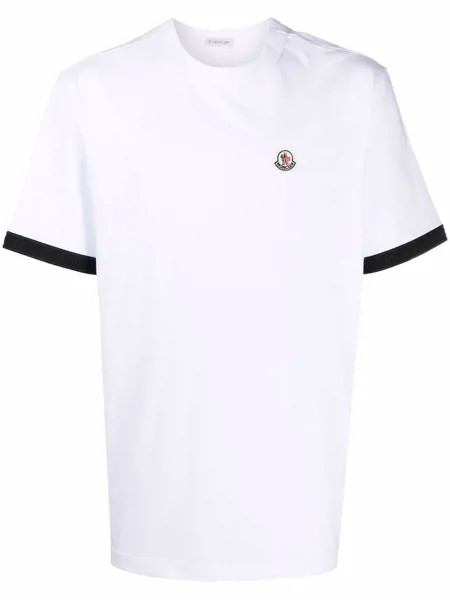 Moncler logo-patch contrast-trim short-sleeve T-shirt