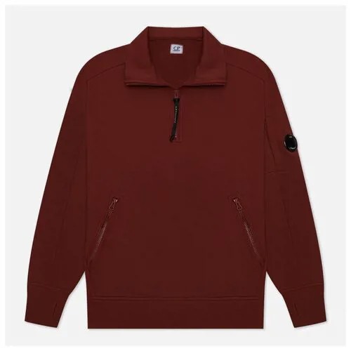 Мужская толстовка C.P. Company Stand Collar Diagonal Raised Fleece бордовый, Размер S