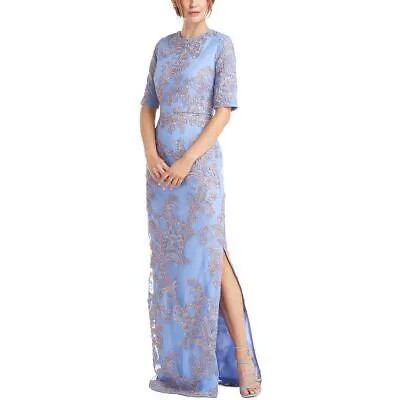 JS Collections Женское вечернее платье цвета Mallory синего цвета с вышивкой 10 BHFO 8142