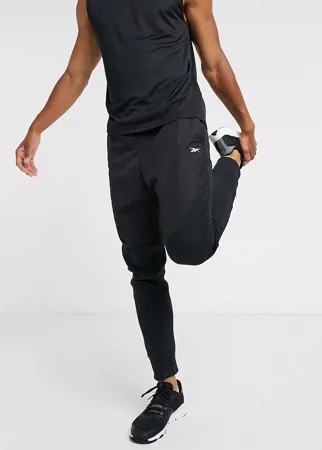 Черные джоггеры с флисовыми вставками Reebok Training-Черный цвет