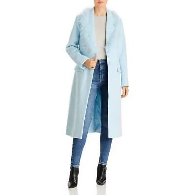 Aqua Womens Blue Feather Jacket Long Sleeve Trench Cold Weather M BHFO 5042