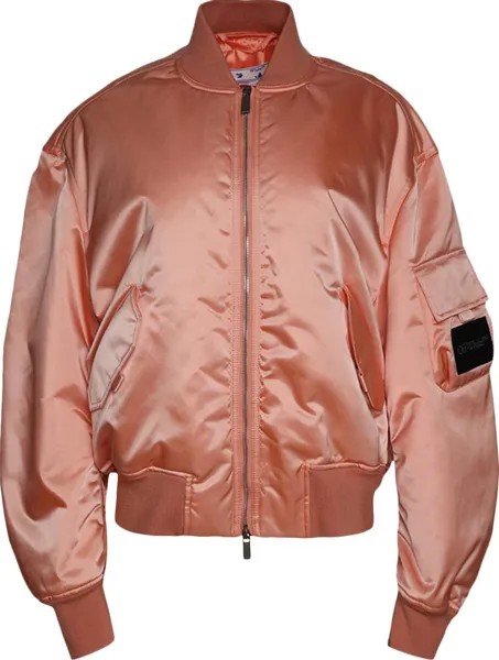 Куртка Off-White Nylon Bomber Jacket 'Peach Orange', оранжевый