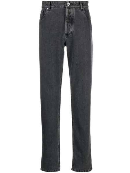 Brunello Cucinelli узкие джинсы, серый