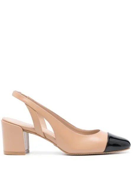 Stuart Weitzman туфли Sleek 50 с ремешком на пятке, нейтральный цвет