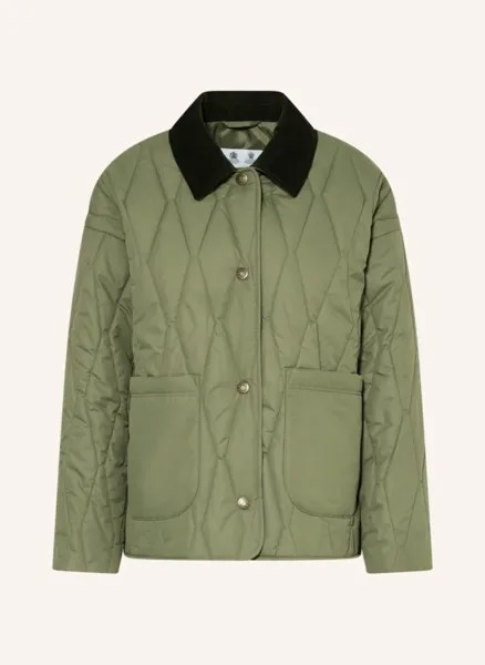 Стеганая куртка дельфиниум Barbour, зеленый