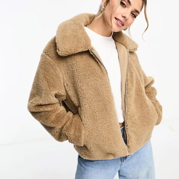 Куртка Pull&Bear Borg, коричневый