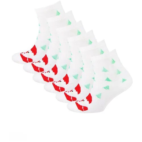 Носки STATUS, 6 пар, размер 23-25, зеленый, белый, красный