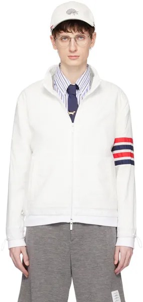 Белая куртка с 4 полосками Thom Browne
