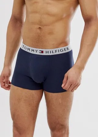 Темно-синие боксеры-брифы с контрастным поясом и изображением флага Tommy Hilfiger-Темно-синий